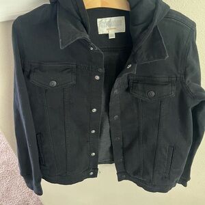 Gymboree Black Denim and Knit Hooded Jacket